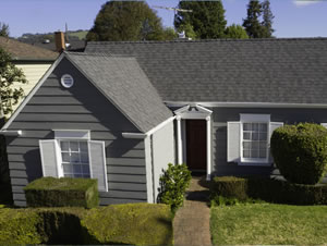 Gray residential roof on a small home